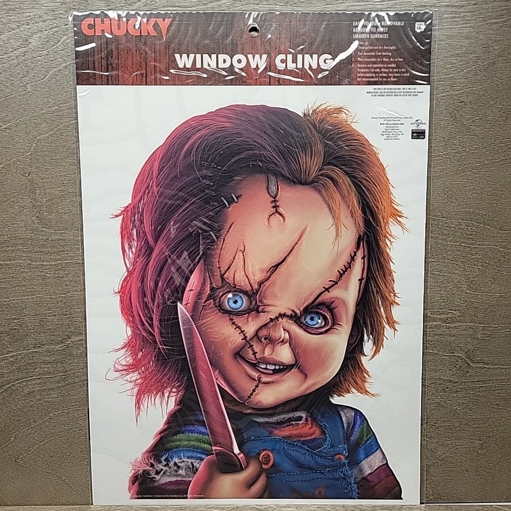 Chucky Large Decal Window Cling Horror Killer Doll Child's Play Movie Halloween